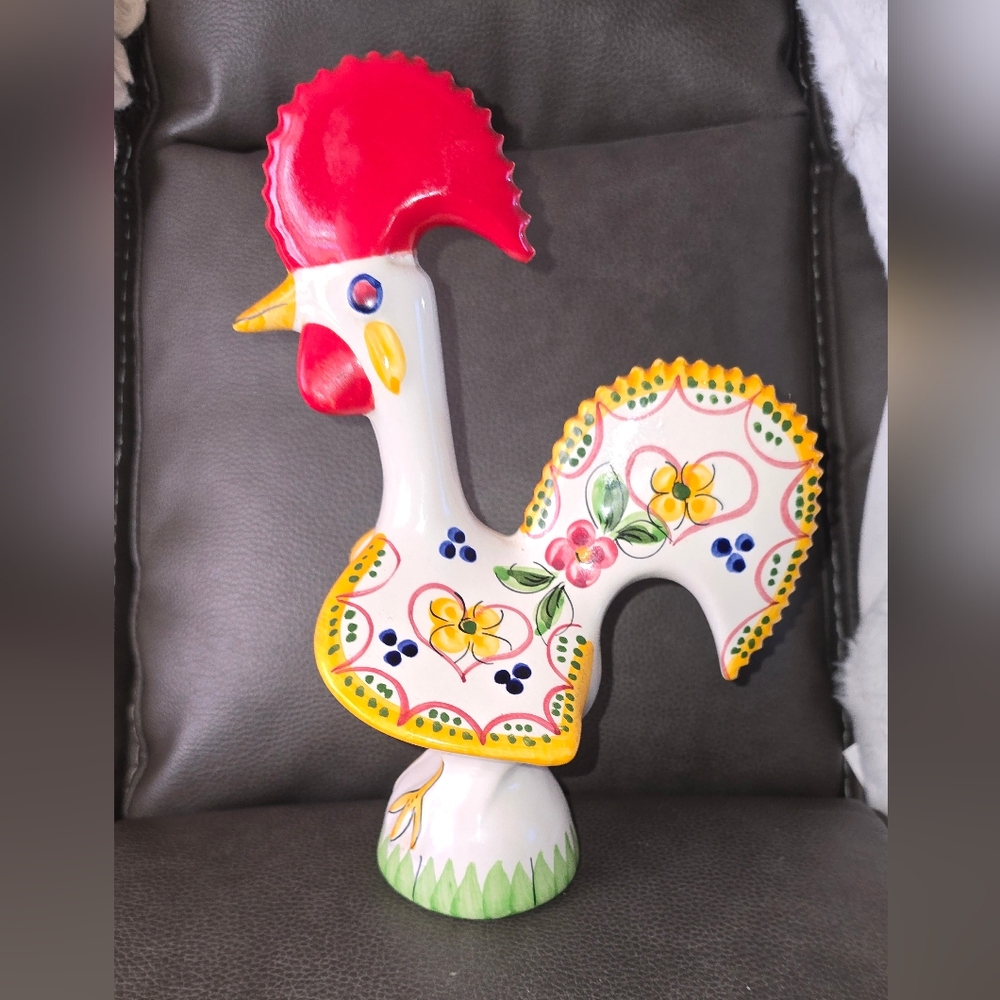 Colorful Ceramic Rooster Figurine